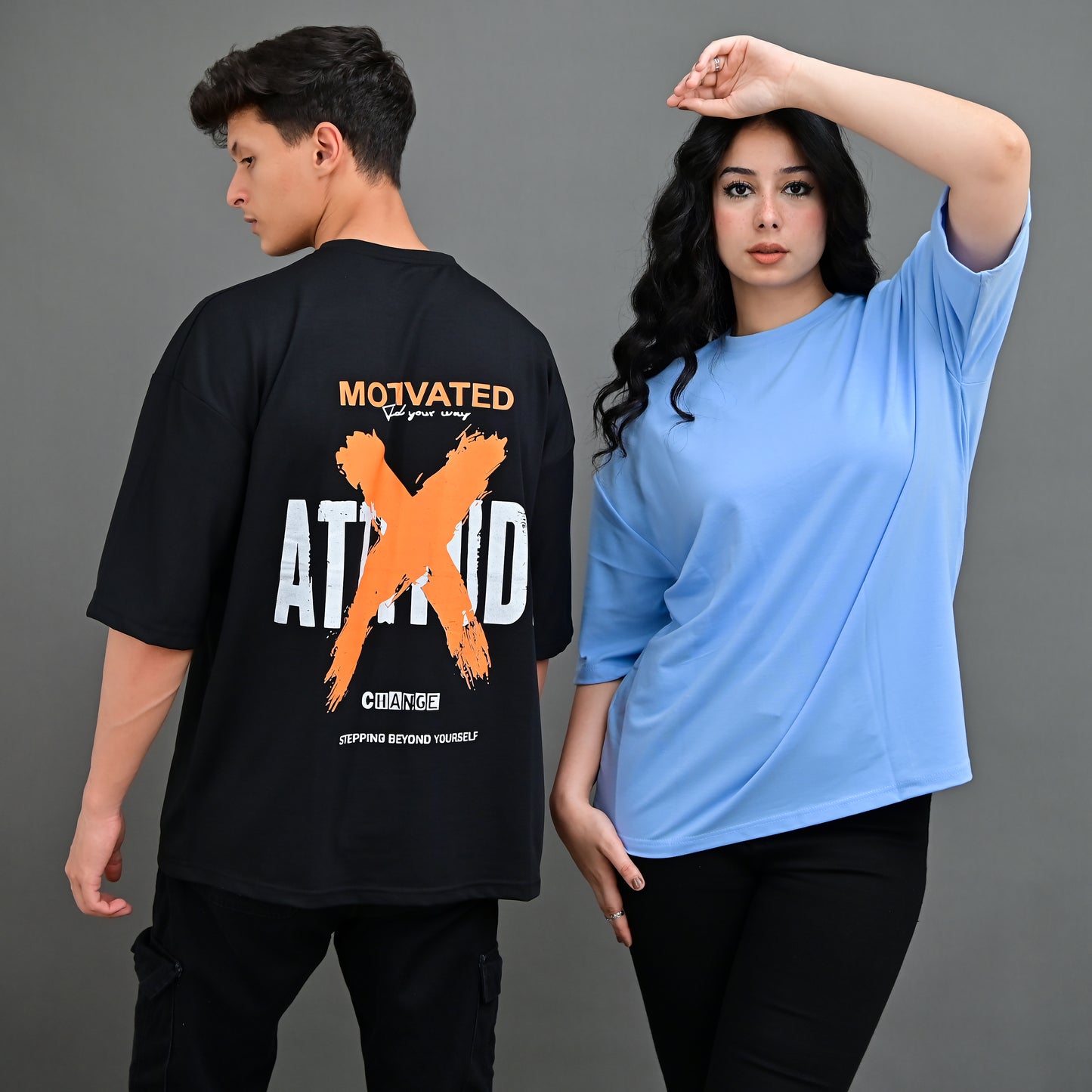 X_Unisex Black Oversized T-Shirt