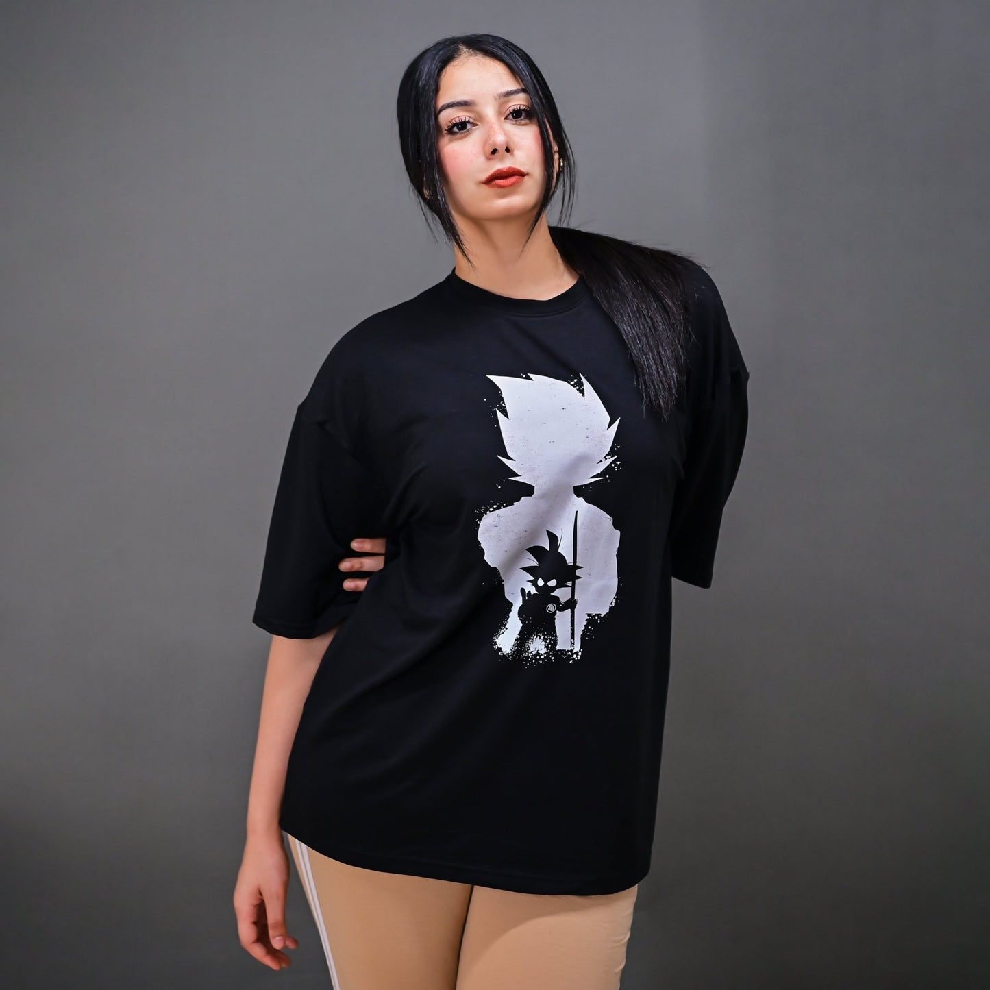 Animi_Unisex Black Oversized T - Shirt - Nivur.com