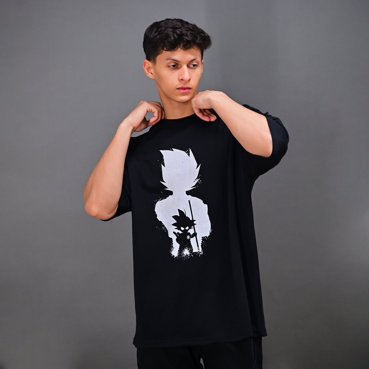 Animi_Unisex Black Oversized T - Shirt - Nivur.com