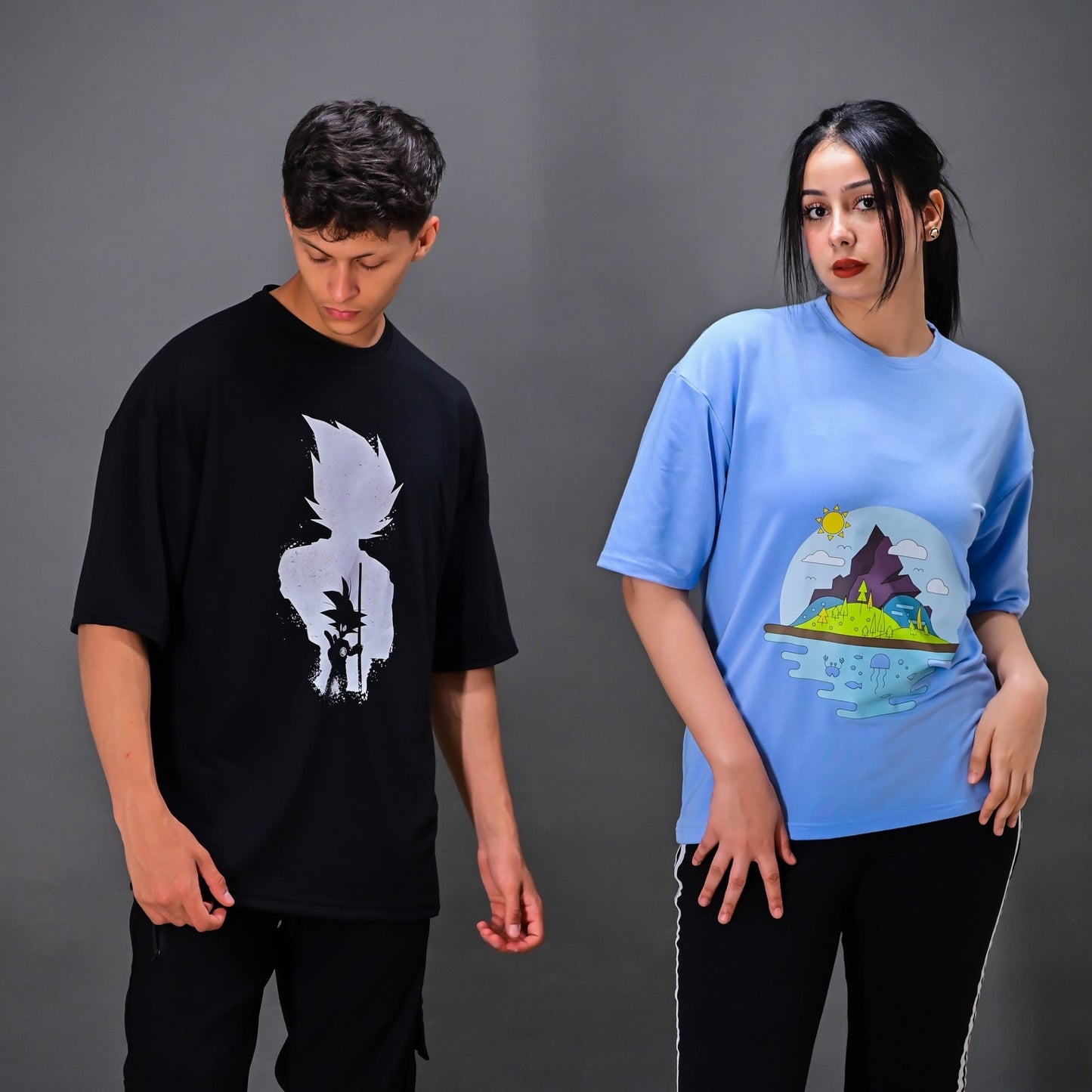 Beach_Unisex Black Oversized T - Shirt - Nivur.com