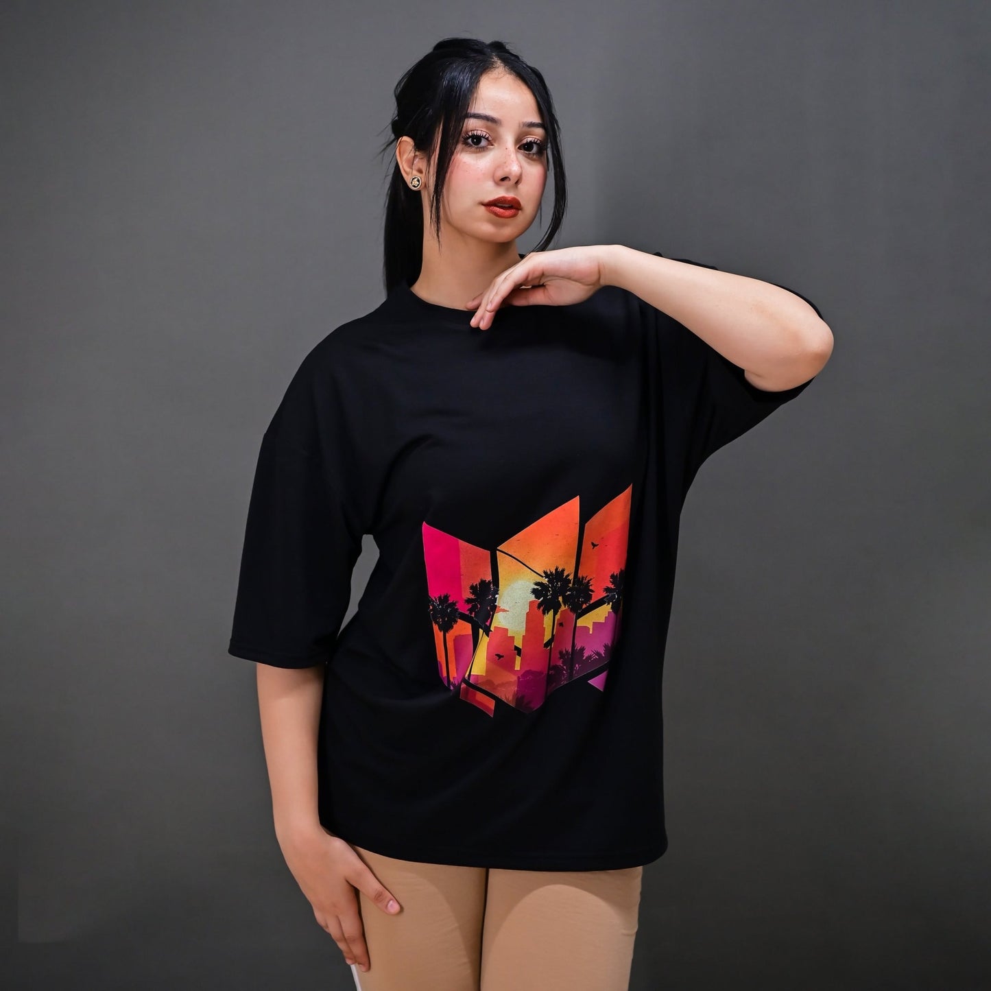 Tree_Unisex Black Oversized T - Shirt - Nivur.com